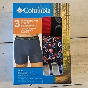 Columbia Men's Performance Stretch Boxer Briefs - Blue, Red, Floral